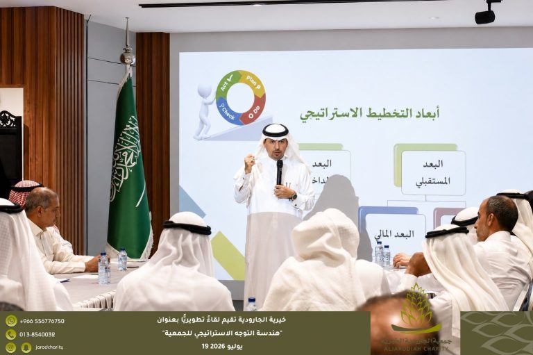 خيرية الجارودية تقيم لقاءً تطويريًّا بعنوان "هندسة التوجه الاستراتيجي للجمعية"